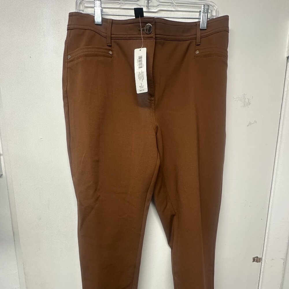 Chico's So Slimming Slim Ankle Rust Colored Pants Size 1 NWT!